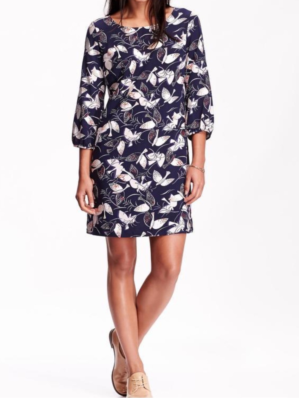 Old Navy Blue Bird Print Dress